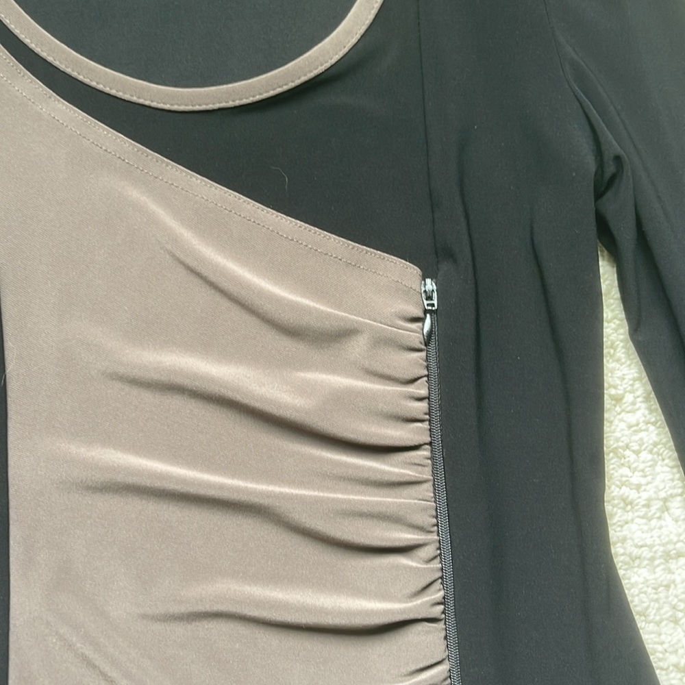 Joseph Ribkoff Black 3/4 Sleeve Zipper Panel Dress Size 8 - Picture 3 of 13